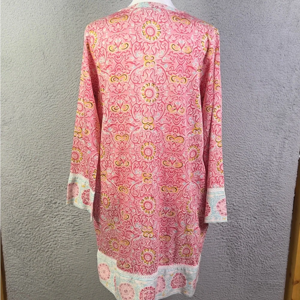 Oscar De La Renta Dress Womens XS Multicolor Henley Neck Preppy Casual Cotton - Picture 3 of 8